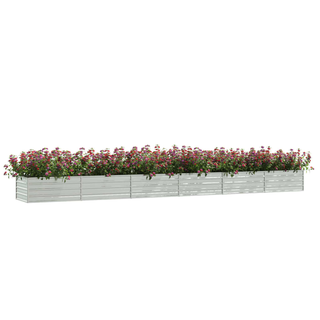 højbed 600x80x45 cm galvaniseret stål sølvfarvet