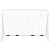 fodboldmål med net 180x90x120 cm stål hvid