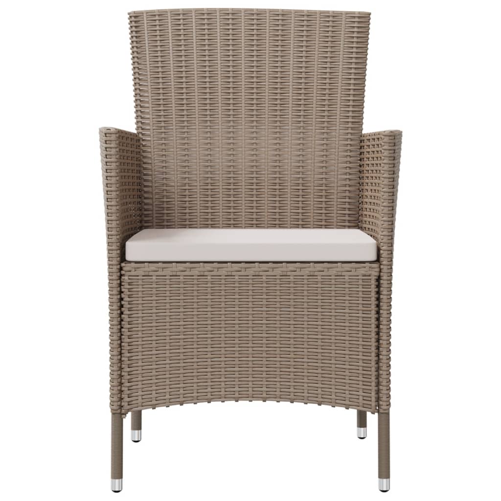 havestole med hynder 2 stk. polyrattan beige
