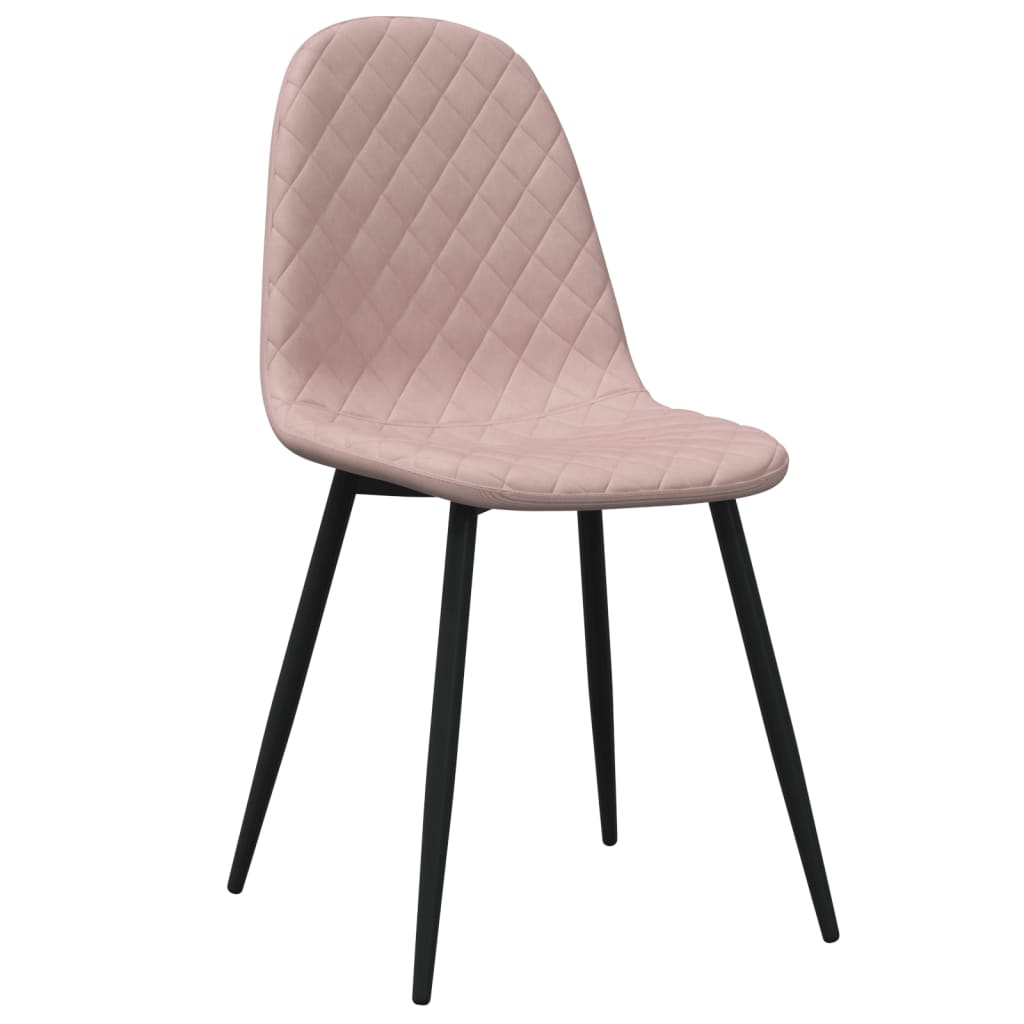 spisebordsstole 6 stk. velour lyserød