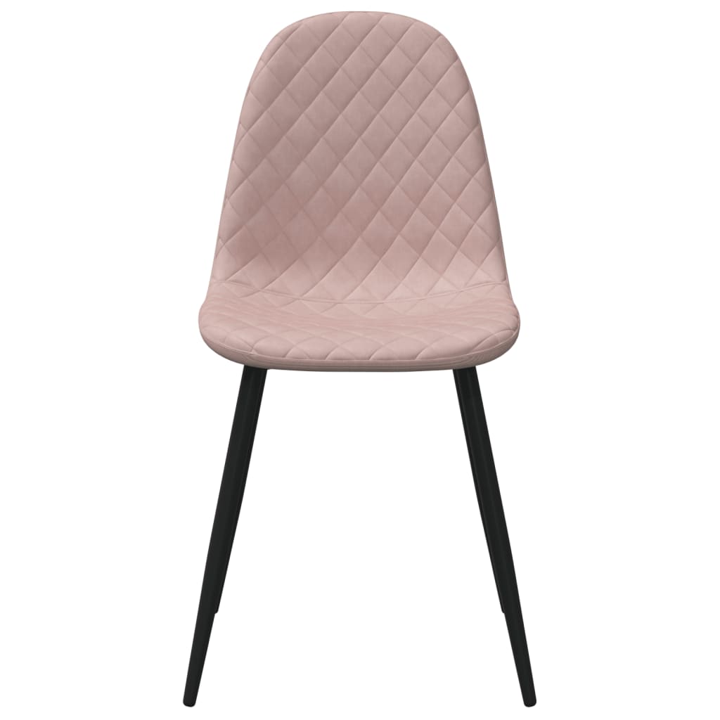 spisebordsstole 6 stk. velour lyserød