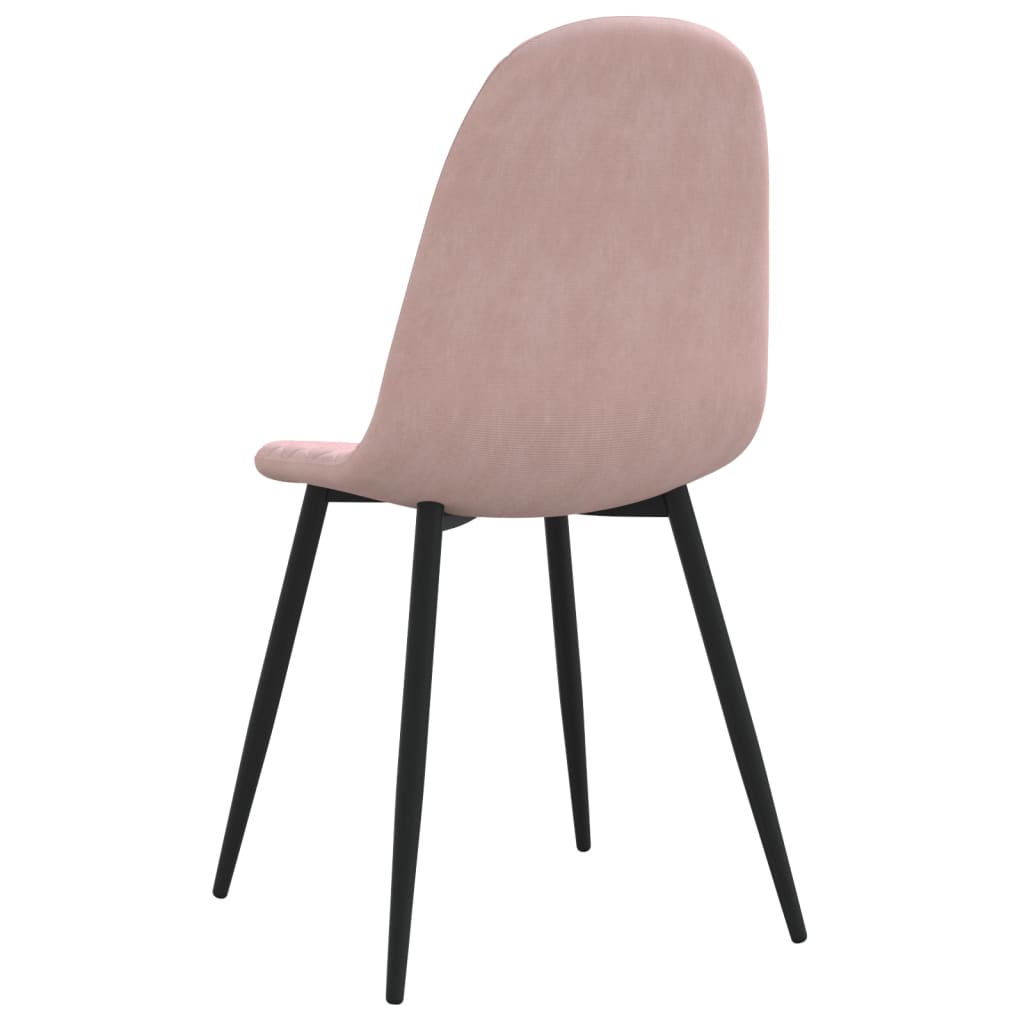 spisebordsstole 6 stk. velour lyserød