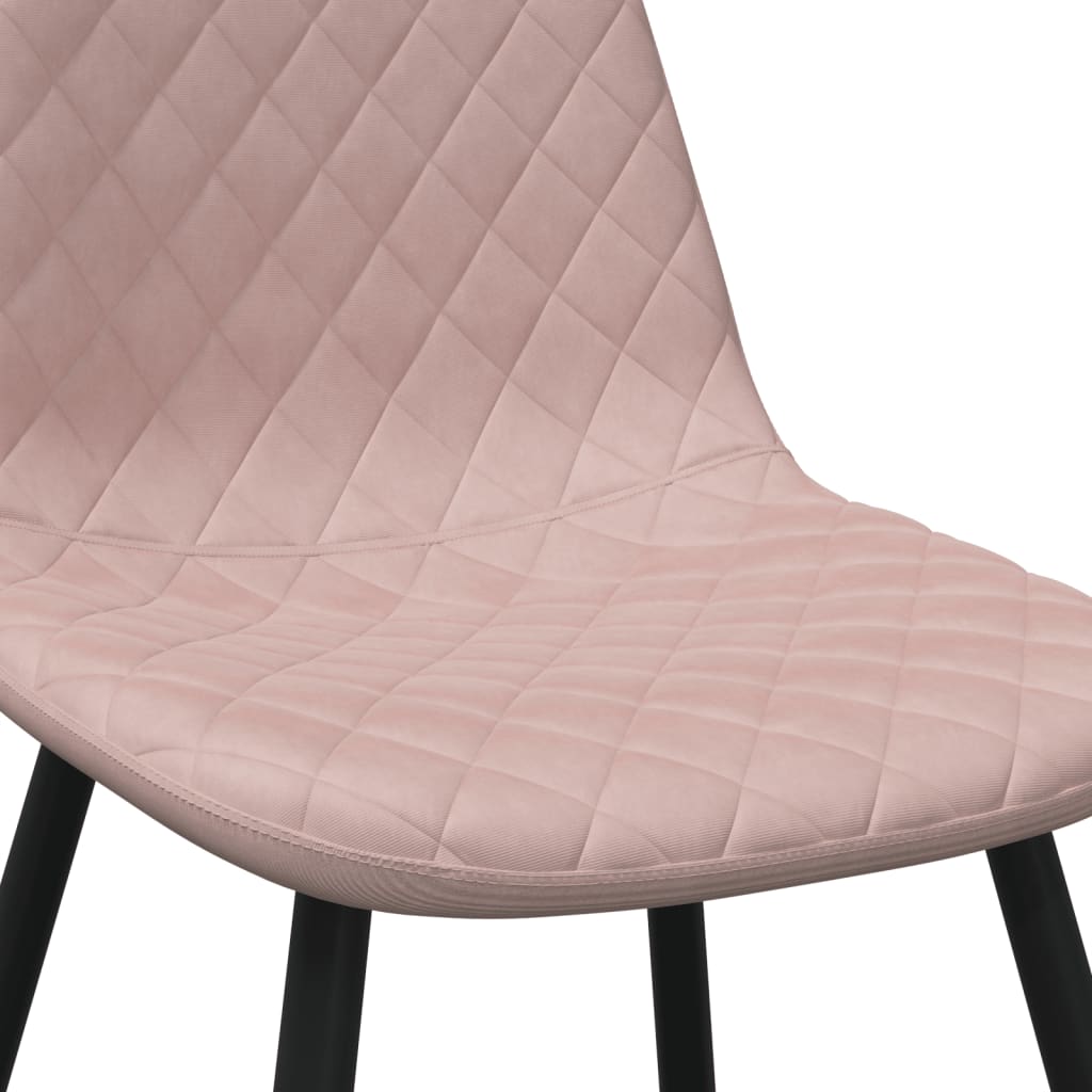 spisebordsstole 6 stk. velour lyserød