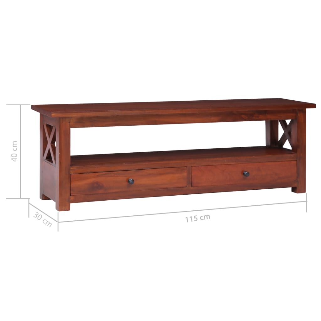 tv-skab 115x30x40 cm massivt mahognitræ brun