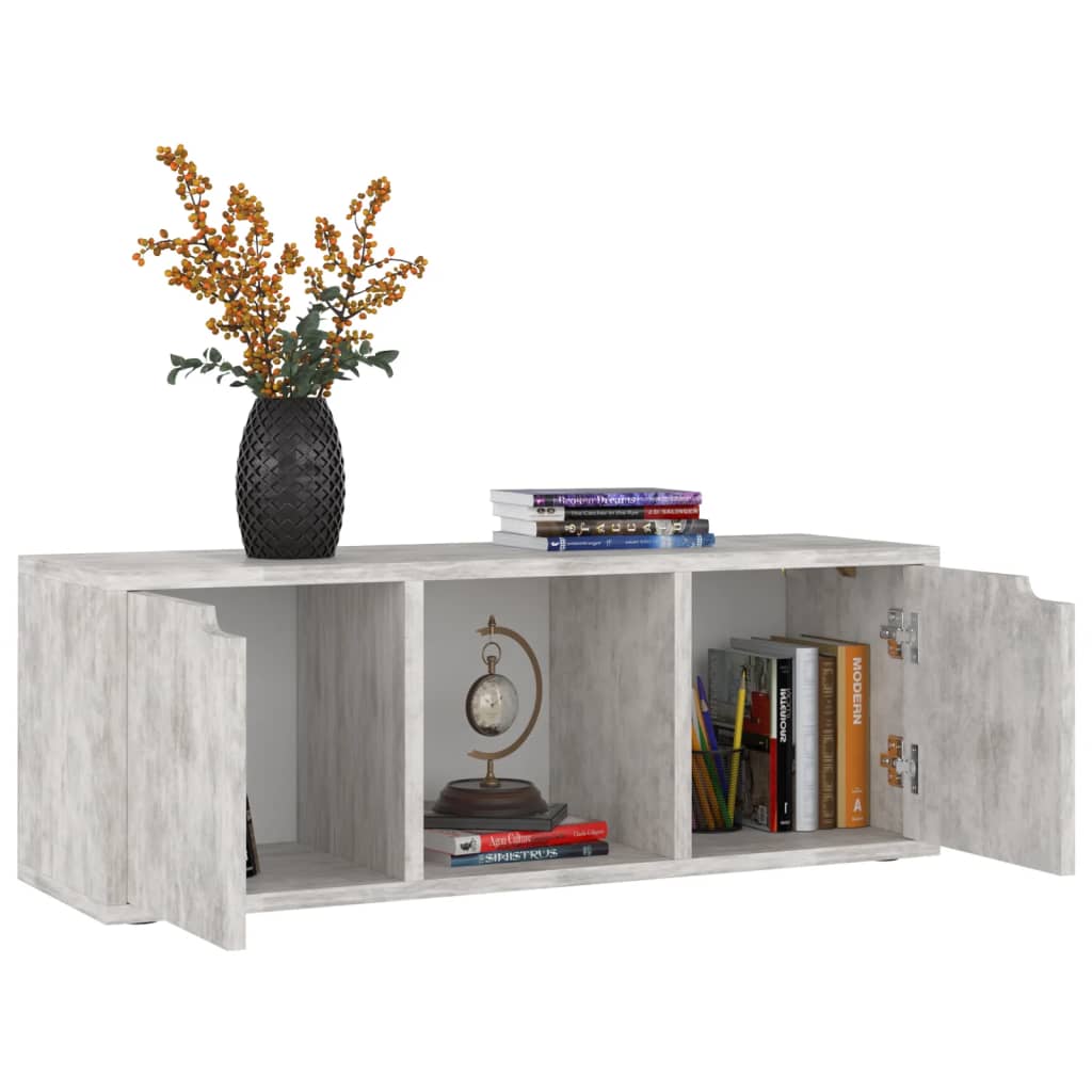 tv-bord 88,5x27,5x30,5 cm konstrueret træ betongrå