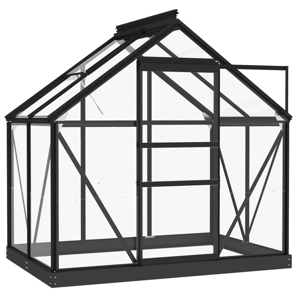 glasdrivhus 155x103x191 cm aluminium antracitgrå