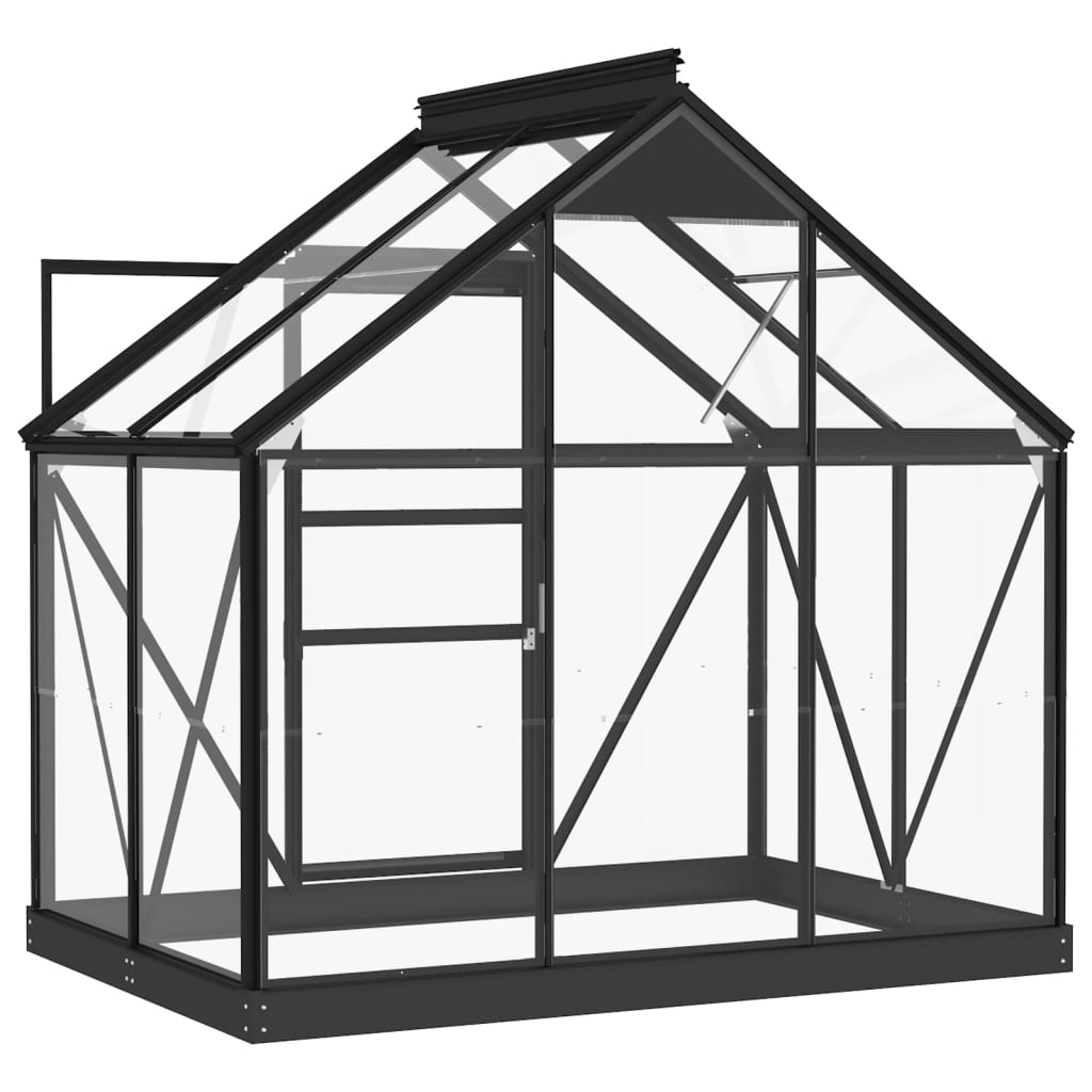 glasdrivhus 155x103x191 cm aluminium antracitgrå