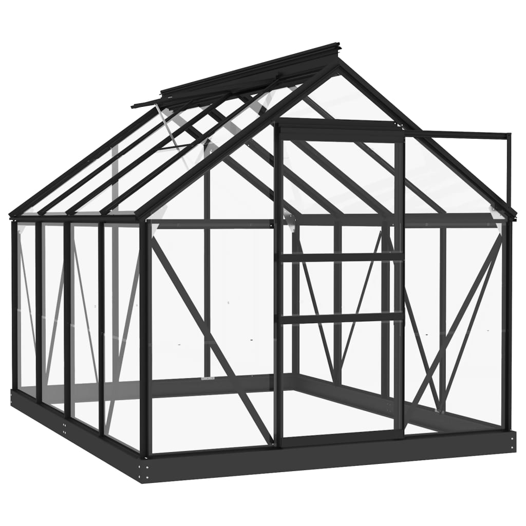 glasdrivhus 155x200,5x191 cm aluminium antracitgrå