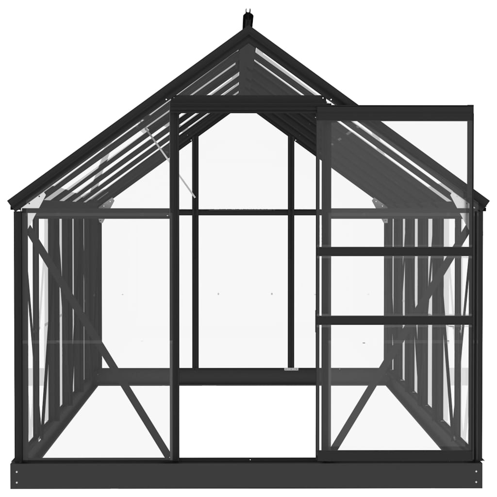 glasdrivhus 155x298x191 cm aluminium antracitgrå