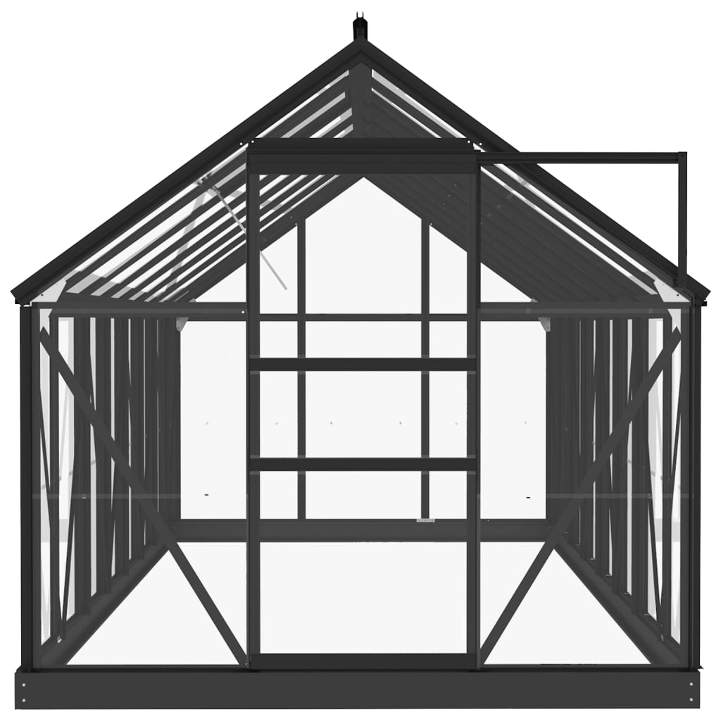 glasdrivhus 155x395,5x191 cm aluminium antracitgrå