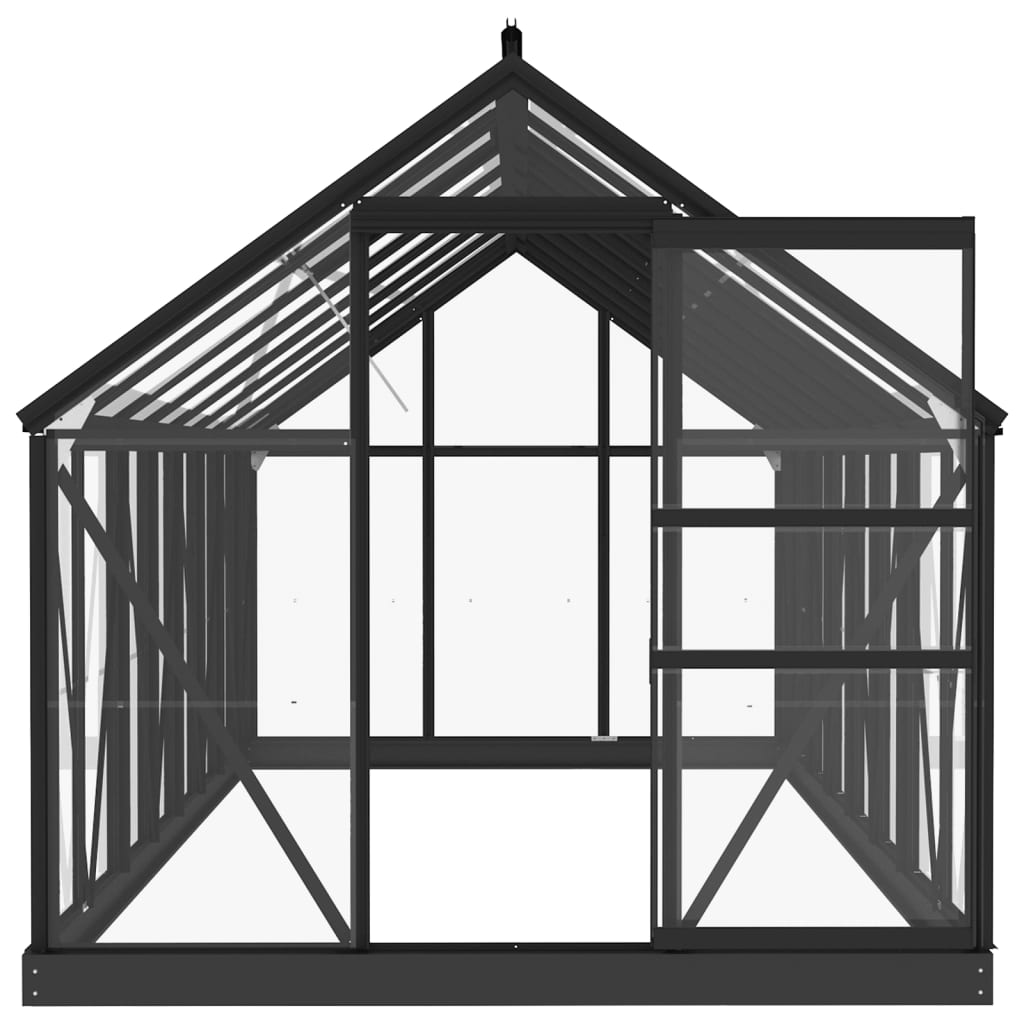 glasdrivhus 155x395,5x191 cm aluminium antracitgrå