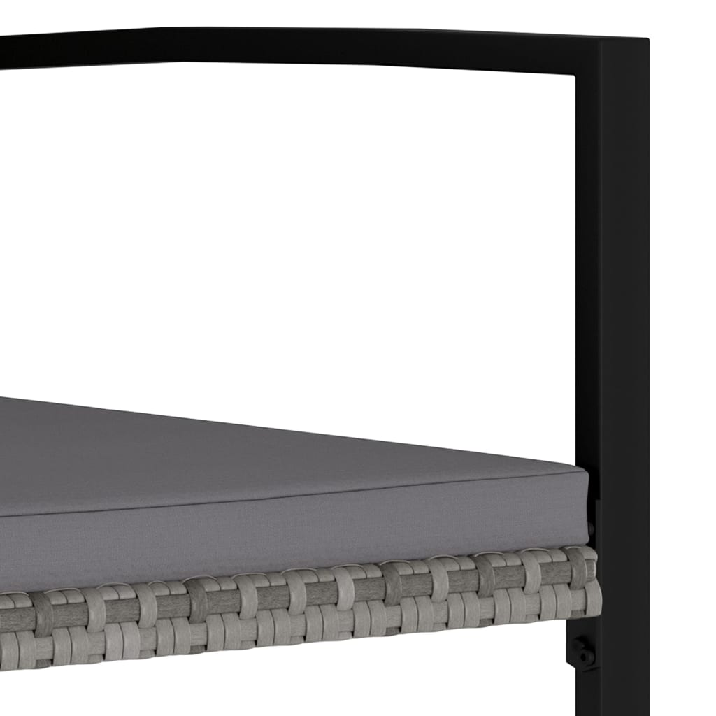 havestole 2 stk. polyrattan grå