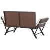havebænk med hynder 176 cm polyrattan brun