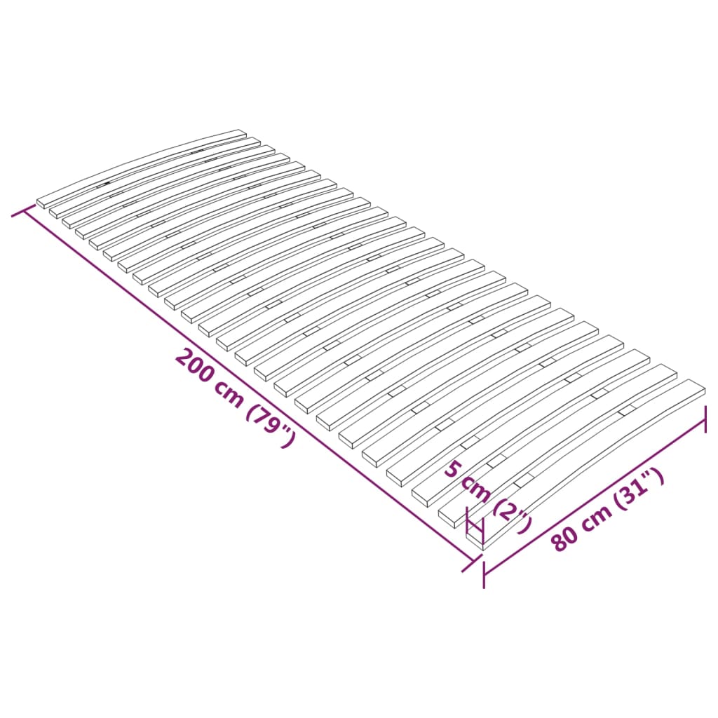 lamelbund med 24 lameller 80x200 cm