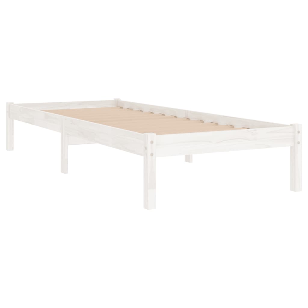 sengeramme 90x200 cm massivt fyrretræ hvid