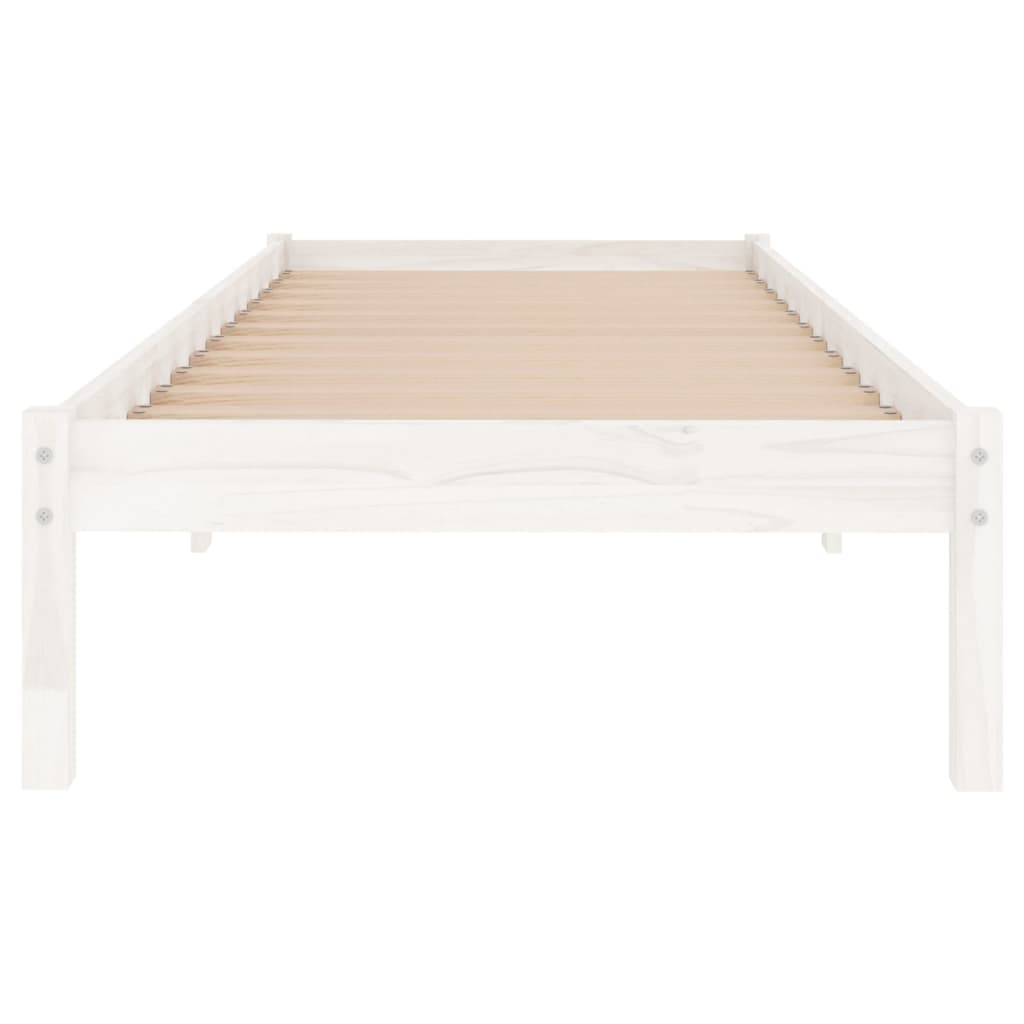 sengeramme 90x200 cm massivt fyrretræ hvid