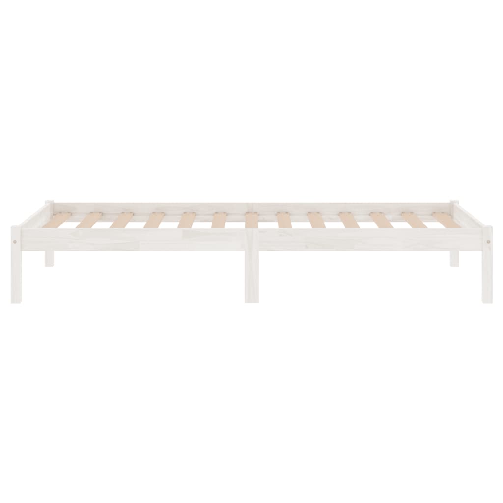 sengeramme 90x200 cm massivt fyrretræ hvid