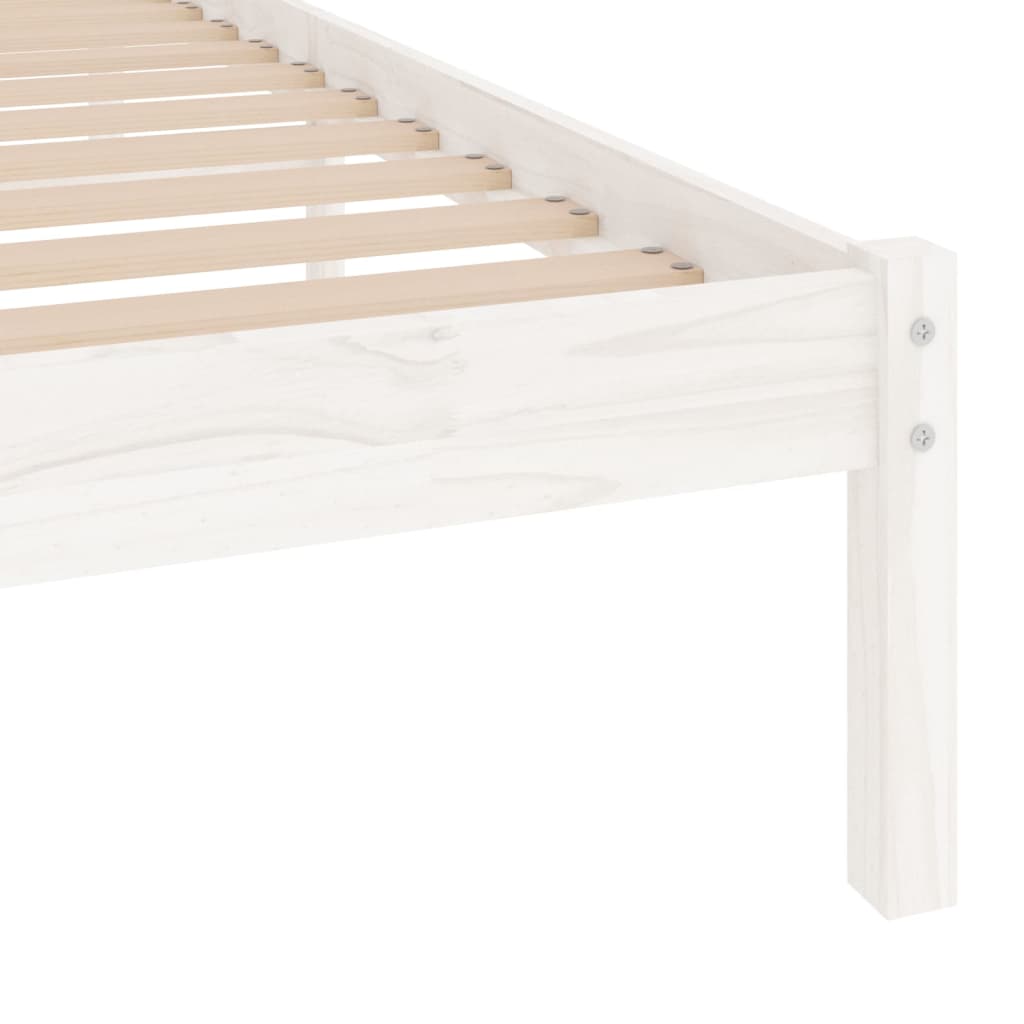 sengeramme 90x200 cm massivt fyrretræ hvid