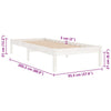 sengeramme 90x200 cm massivt fyrretræ hvid