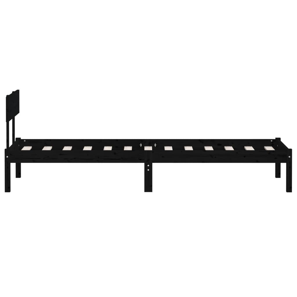 sengeramme 100x200 cm massivt fyrretræ sort