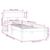 sengeramme 100x200 cm massivt fyrretræ sort