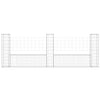 gabionkurv med 3 stolper 260x20x100 cm U-facon jern
