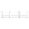 gabionkurv med 4 stolper 380x20x100 cm U-facon jern