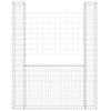 gabionkurv med 2 stolper 140x20x200 cm U-facon jern