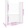 gabionkurv med 2 stolper 140x20x200 cm U-facon jern