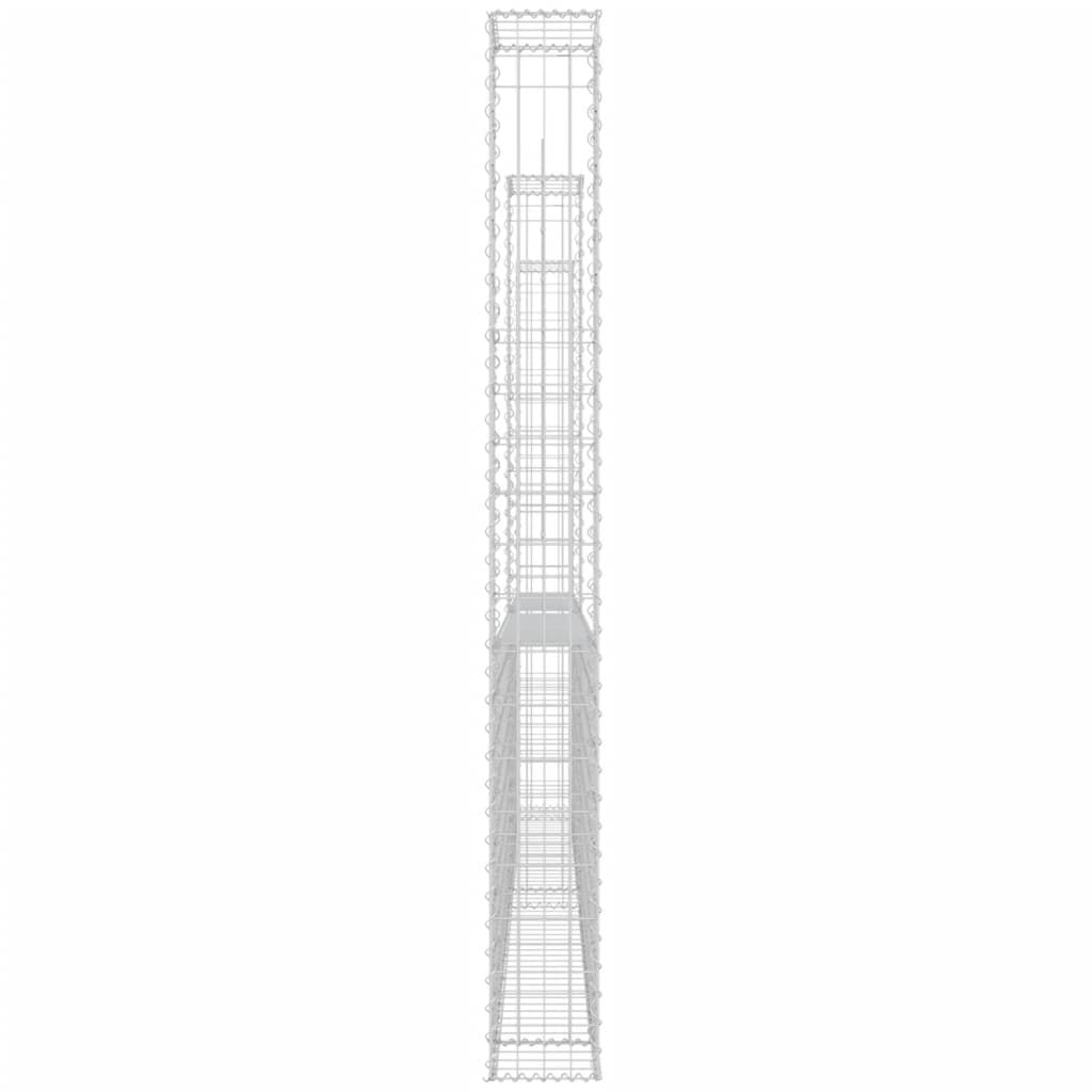 gabionkurv med 3 stolper 260x20x200 cm U-facon jern