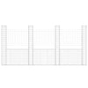 gabionkurv med 4 stolper 380x20x200 cm U-facon jern