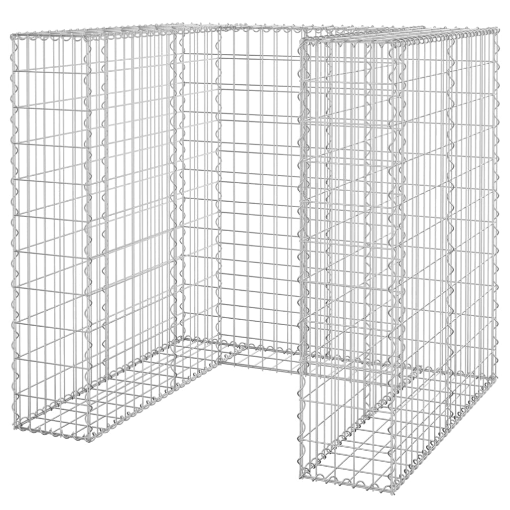 gabionvæg til affaldsspand 110x100x110 cm galvaniseret stål