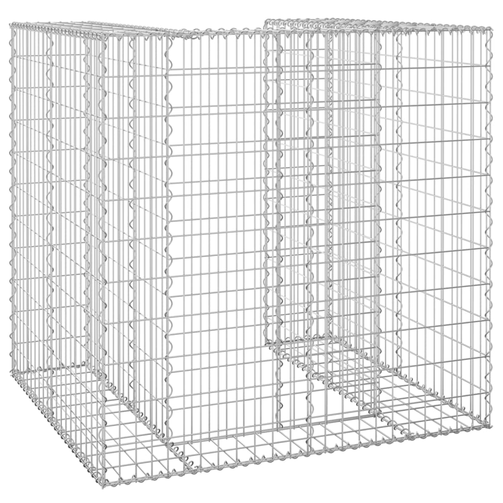 gabionvæg til affaldsspand 110x100x110 cm galvaniseret stål