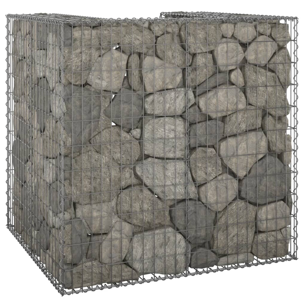 gabionvæg til affaldsspand 110x100x110 cm galvaniseret stål