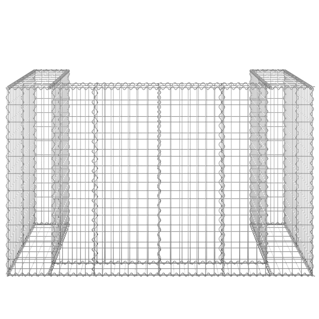 gabionvæg til affaldsspand 180x100x110 cm galvaniseret stål