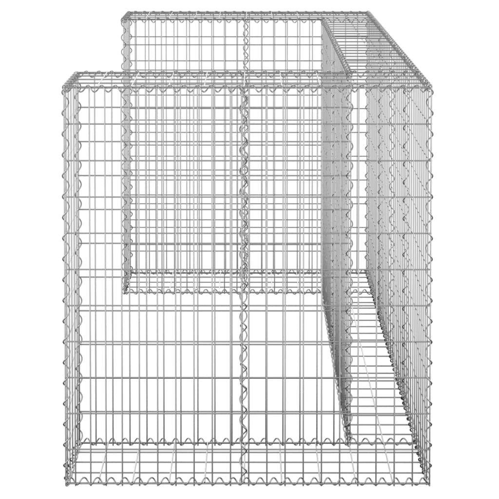 gabionvæg til affaldsspand 180x100x110 cm galvaniseret stål