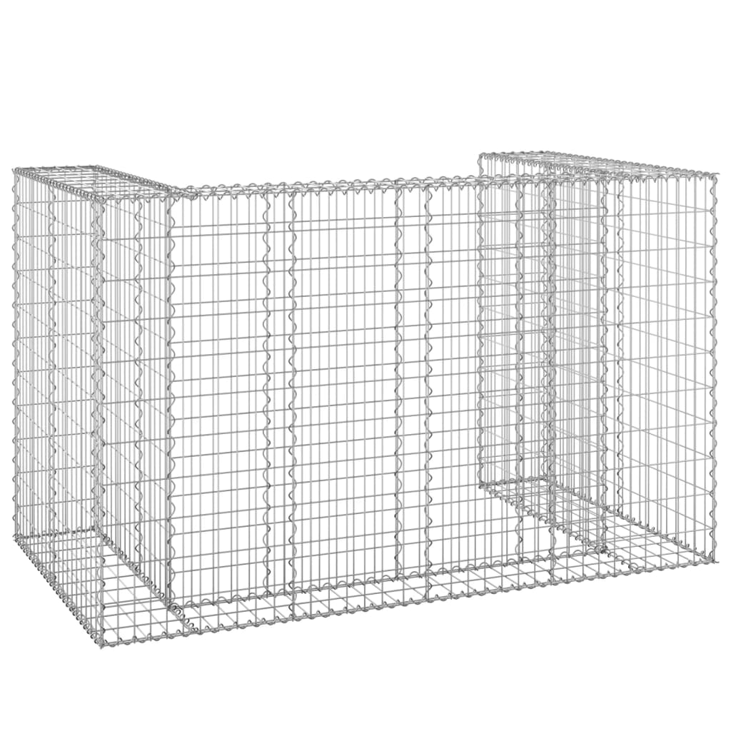 gabionvæg til affaldsspand 180x100x110 cm galvaniseret stål