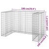 gabionvæg til affaldsspand 180x100x110 cm galvaniseret stål