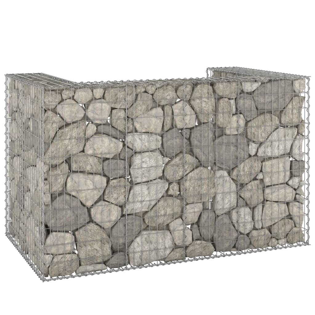 gabionvæg til affaldsspand 180x100x110 cm galvaniseret stål