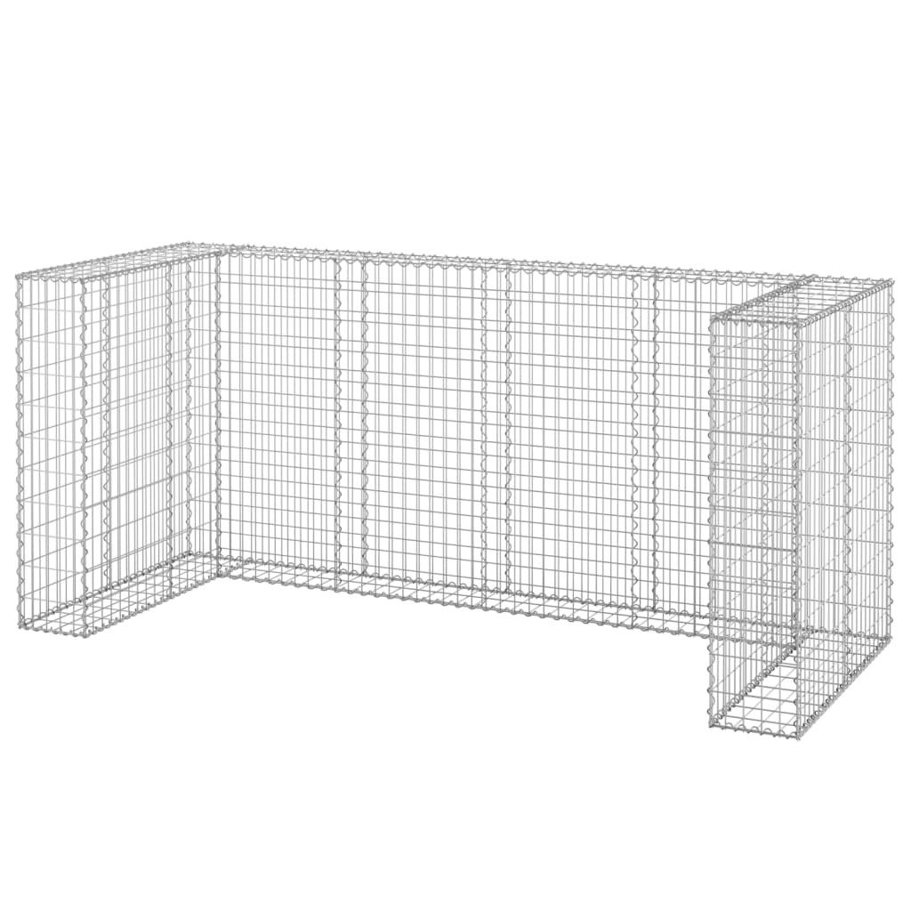 gabionvæg til affaldsspand 254x100x110 cm galvaniseret stål