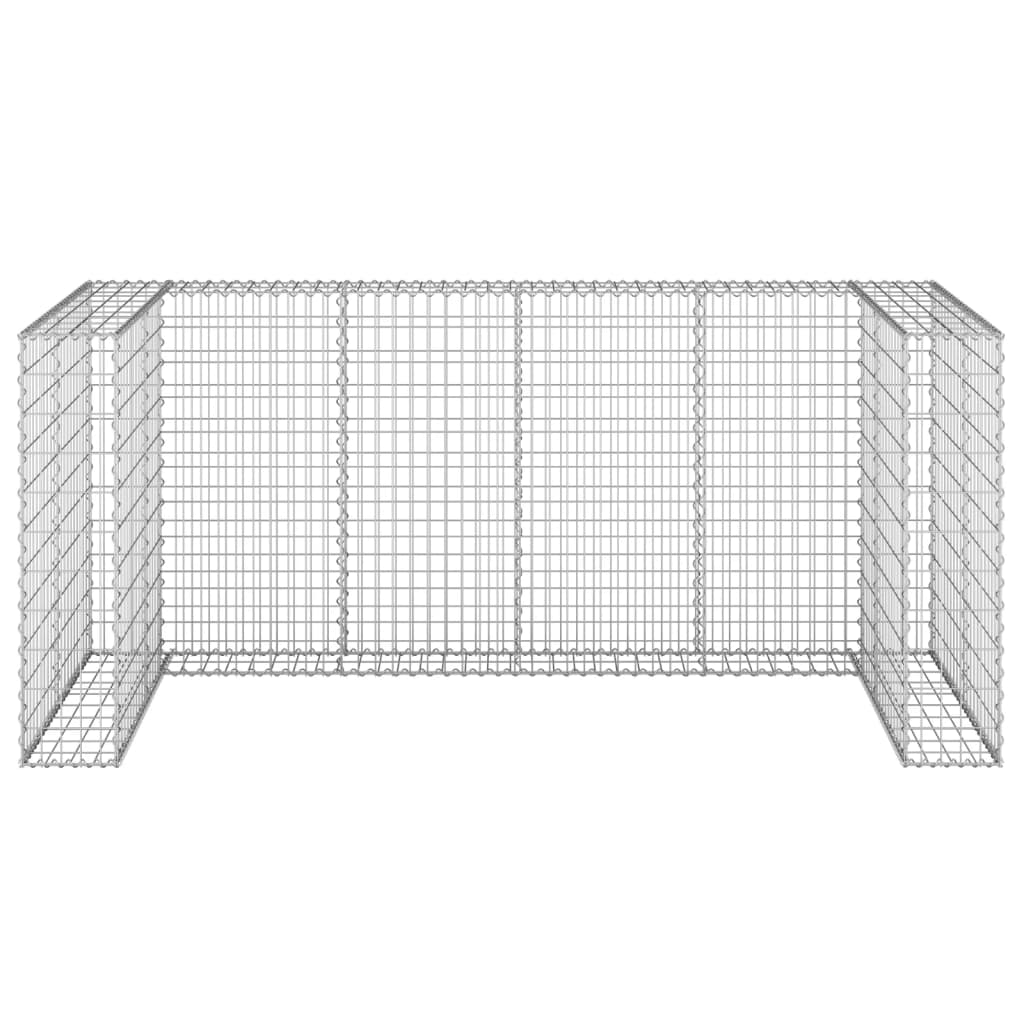 gabionvæg til affaldsspand 254x100x110 cm galvaniseret stål