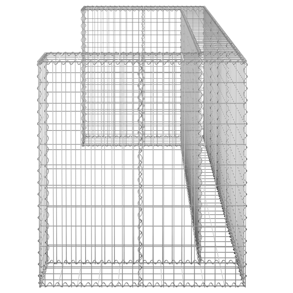 gabionvæg til affaldsspand 254x100x110 cm galvaniseret stål