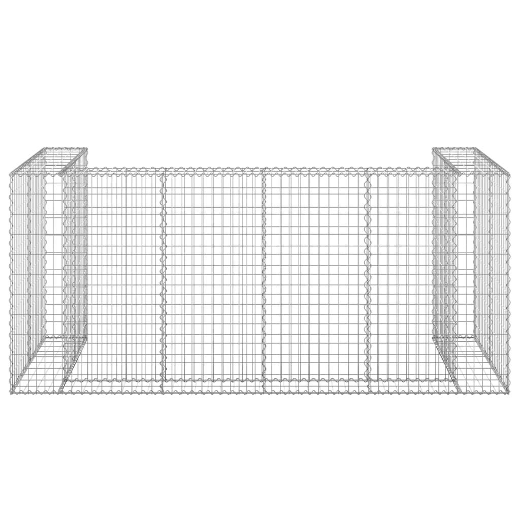 gabionvæg til affaldsspand 254x100x110 cm galvaniseret stål