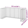 gabionvæg til affaldsspand 254x100x110 cm galvaniseret stål