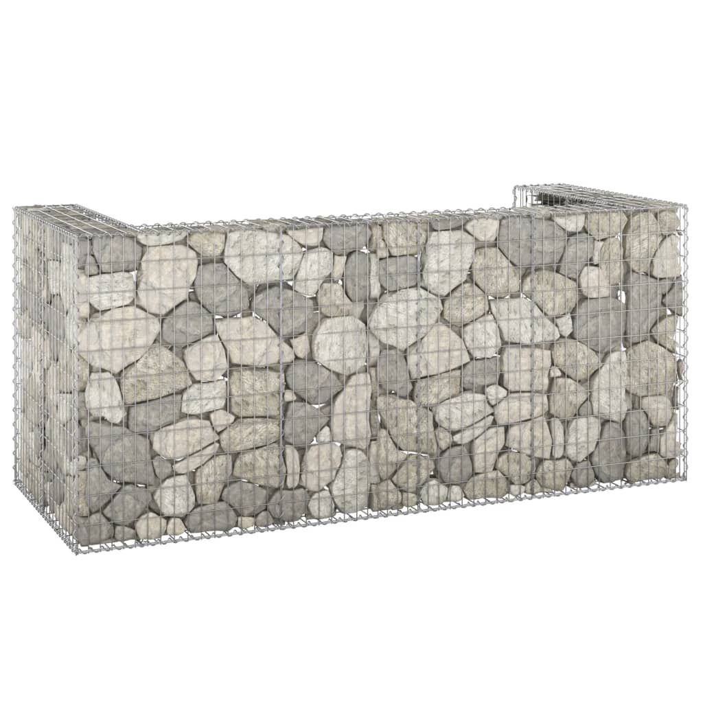 gabionvæg til affaldsspand 254x100x110 cm galvaniseret stål