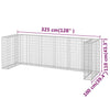 gabionvæg til affaldsspand 325x100x110 cm galvaniseret stål