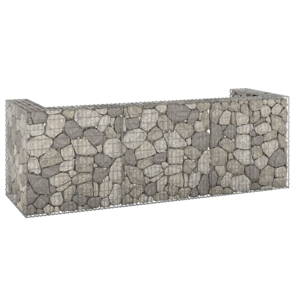 gabionvæg til affaldsspand 325x100x110 cm galvaniseret stål