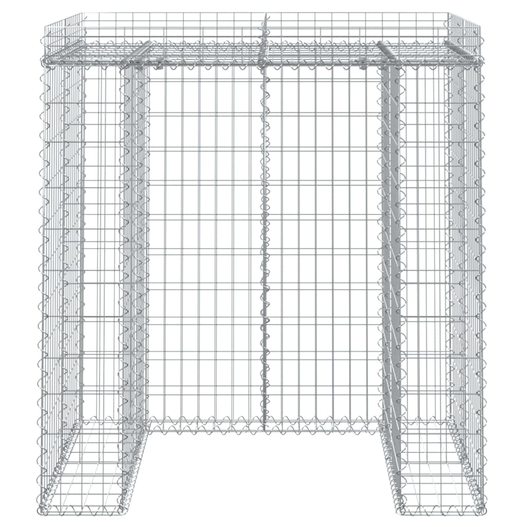 gabionvæg til skraldespand 110x91x120 cm galvaniseret jern