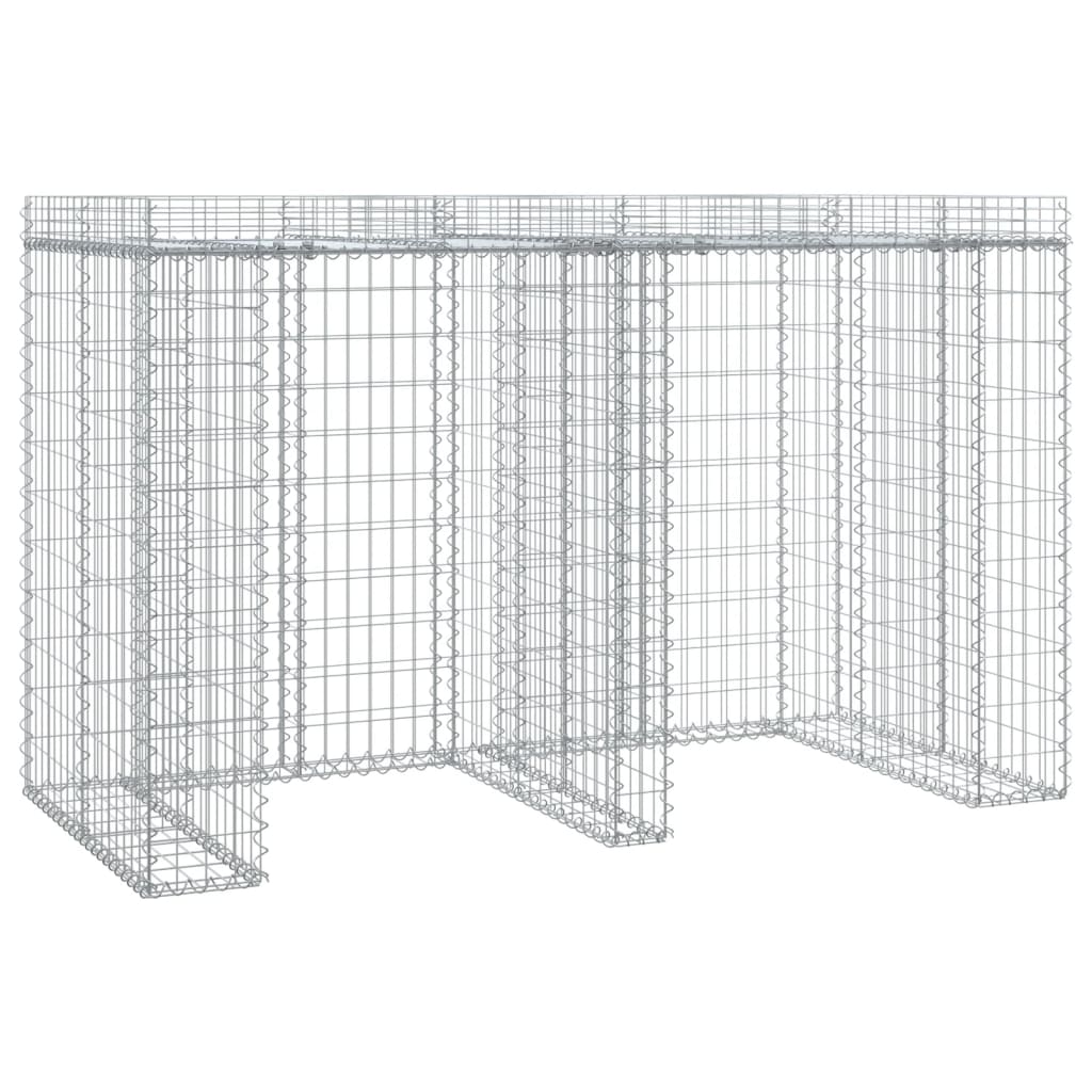 gabionvæg til skraldespand 192x91x120 cm galvaniseret jern