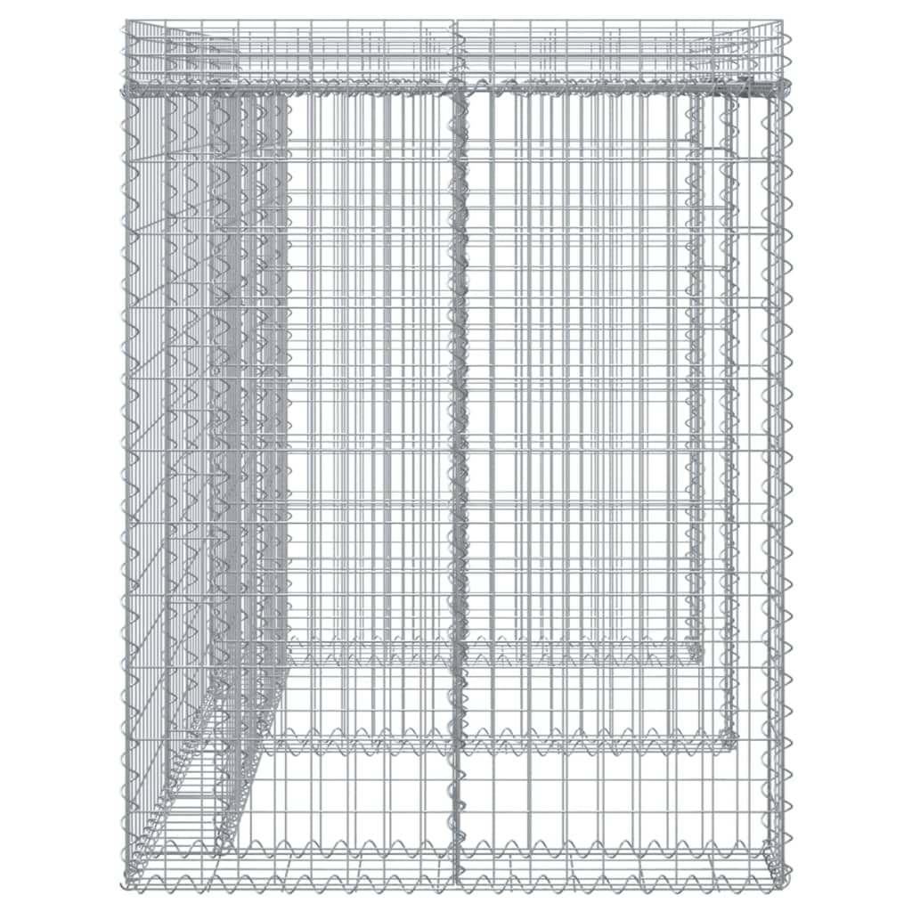 gabionvæg til skraldespand 192x91x120 cm galvaniseret jern